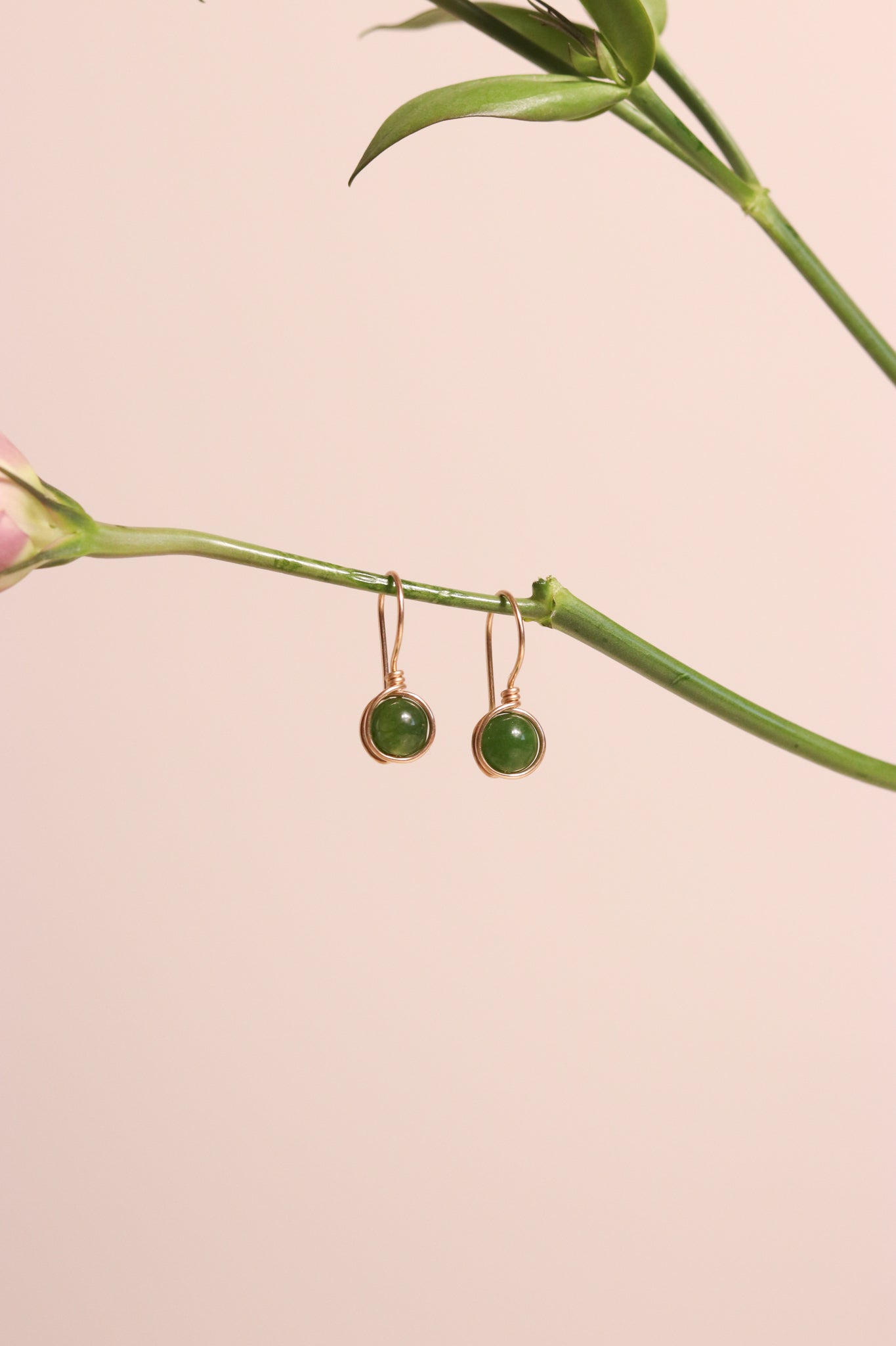 Round Jade Earrings