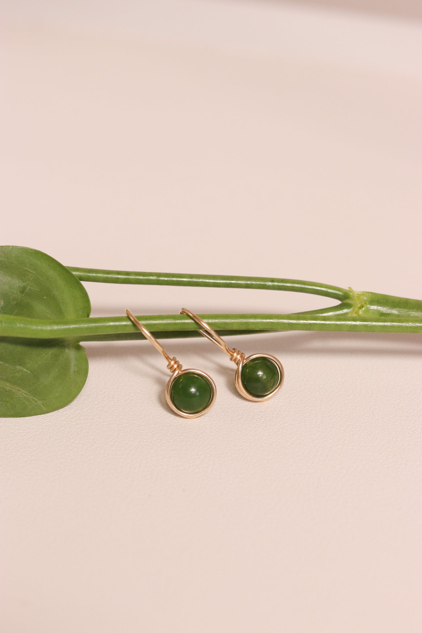 Round Jade Earrings