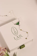 Green Lariat Sea Glass Necklace