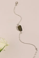 Dark Green Sea Glass Bracelet