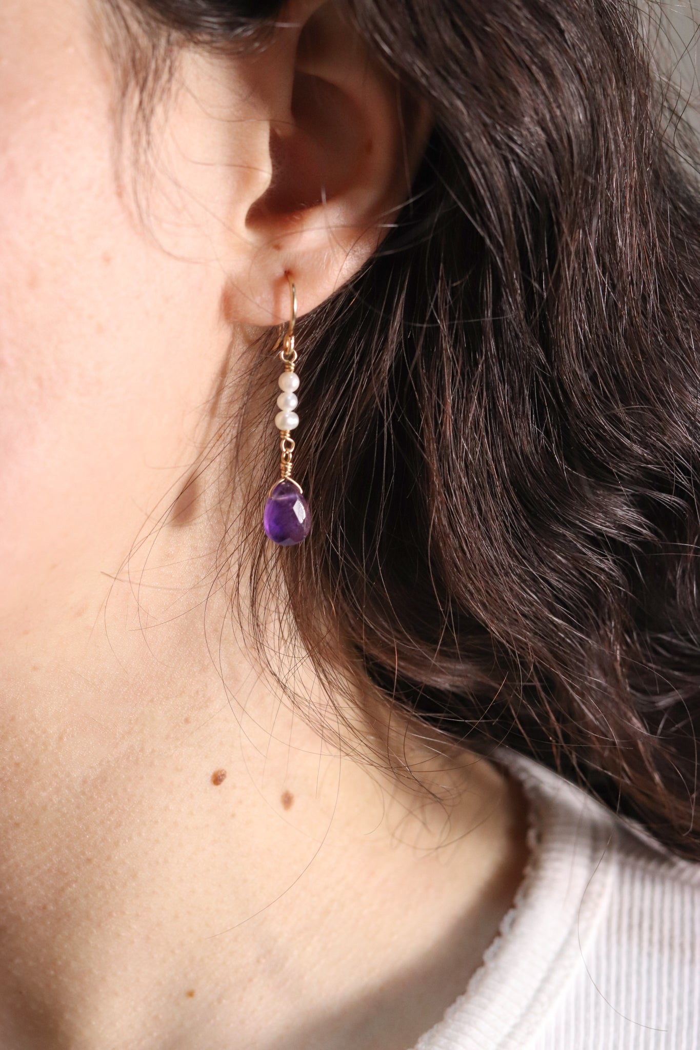 Amethyst drop Earrings