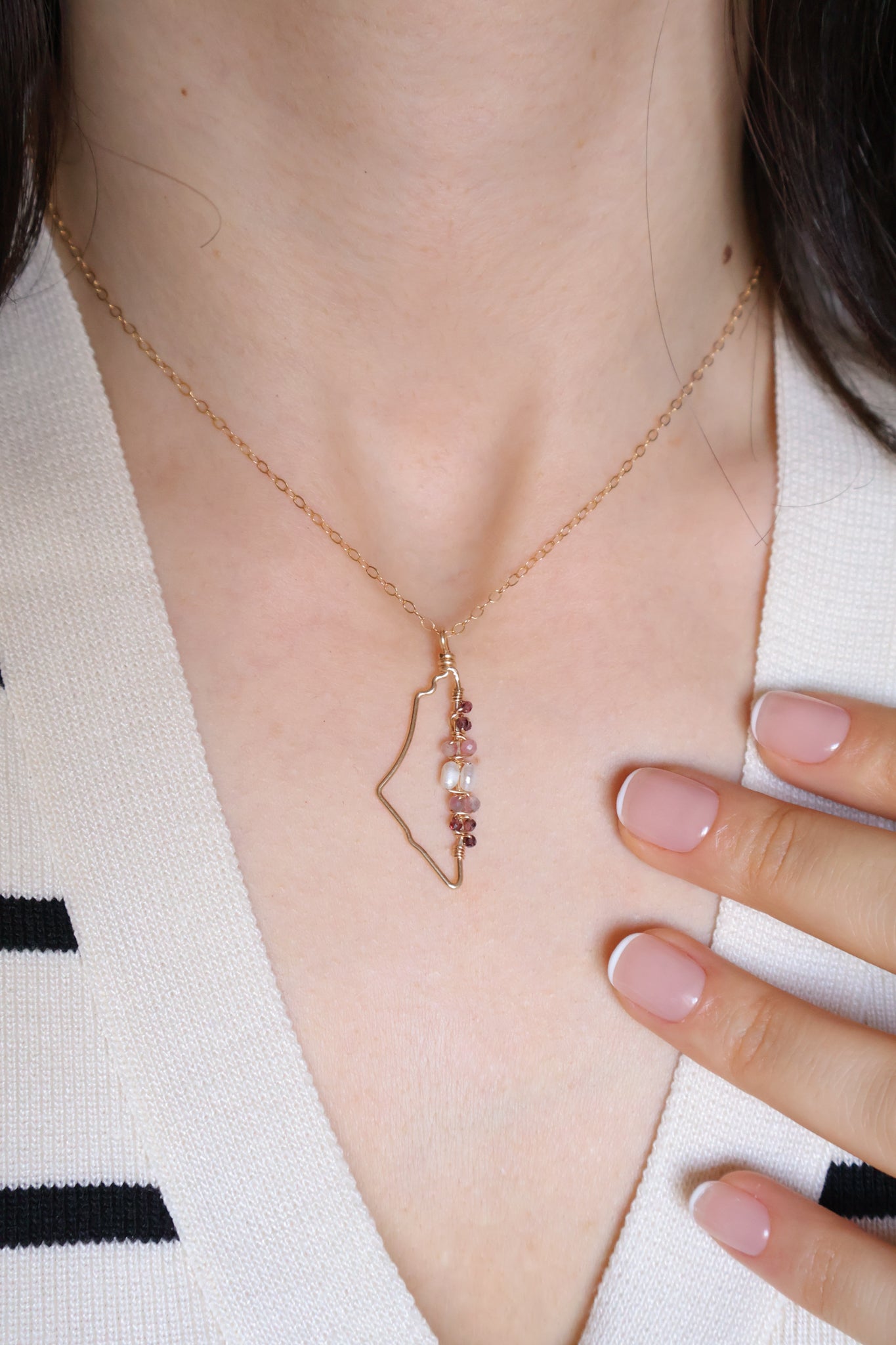 Cherry Blossoms Map Necklace