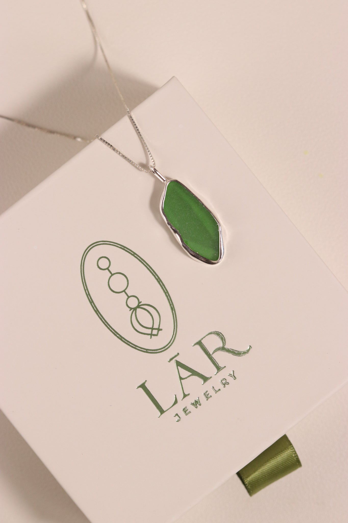 Palestine Green Sea Glass Necklace