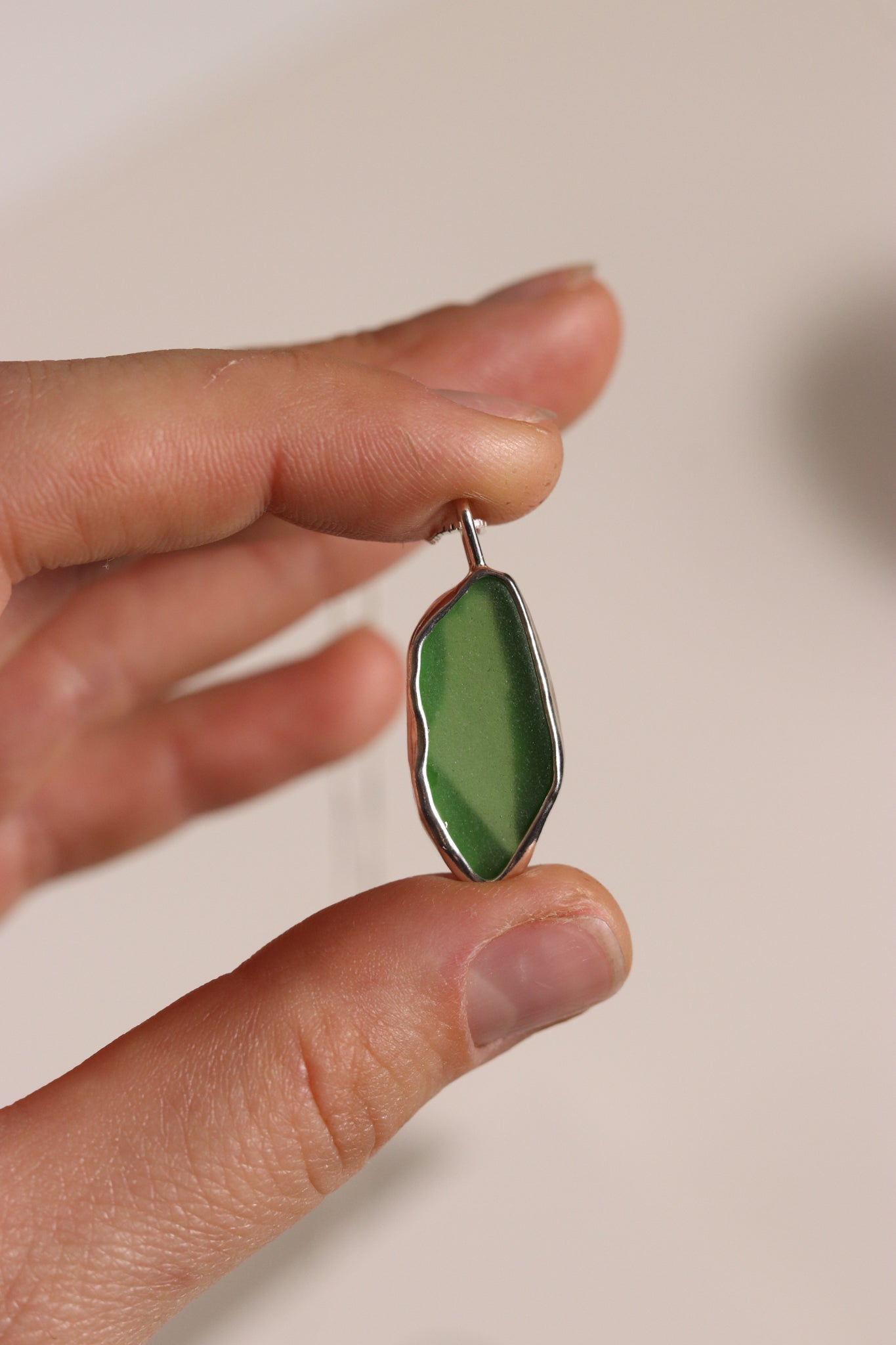 Palestine Green Sea Glass Necklace