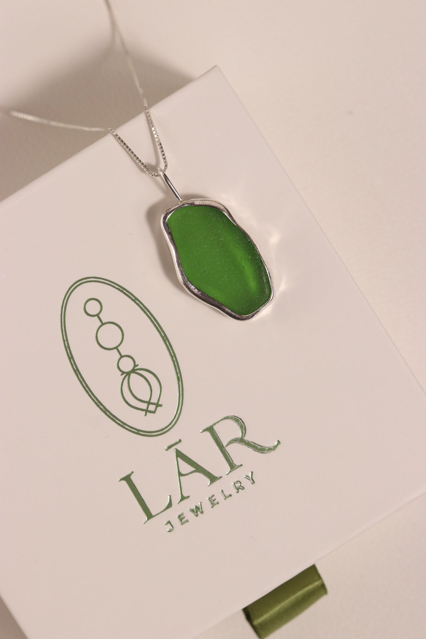 Palestine Green Sea Glass Necklace