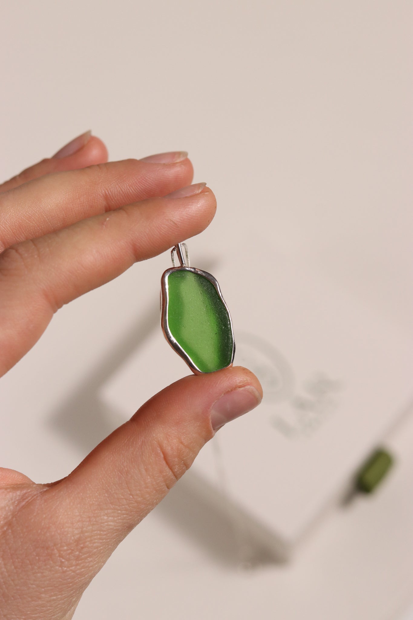 Palestine Green Sea Glass Necklace