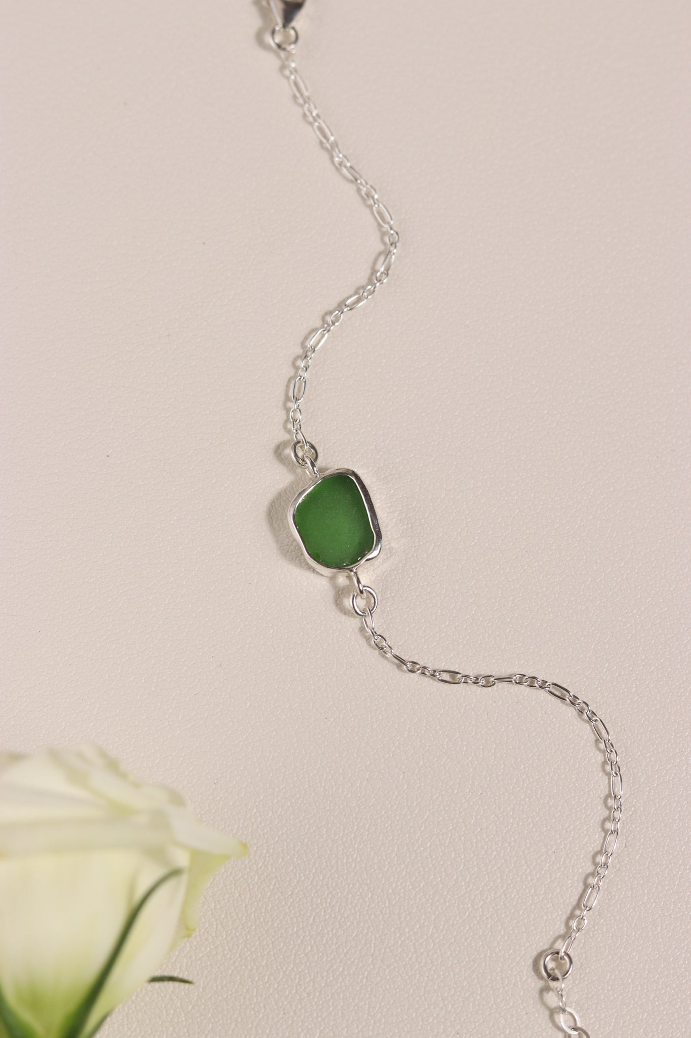Green Sea Glass Bracelet