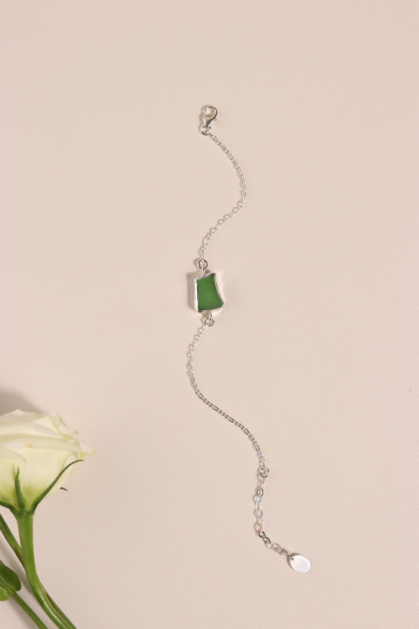 Green Sea Glass Bracelet