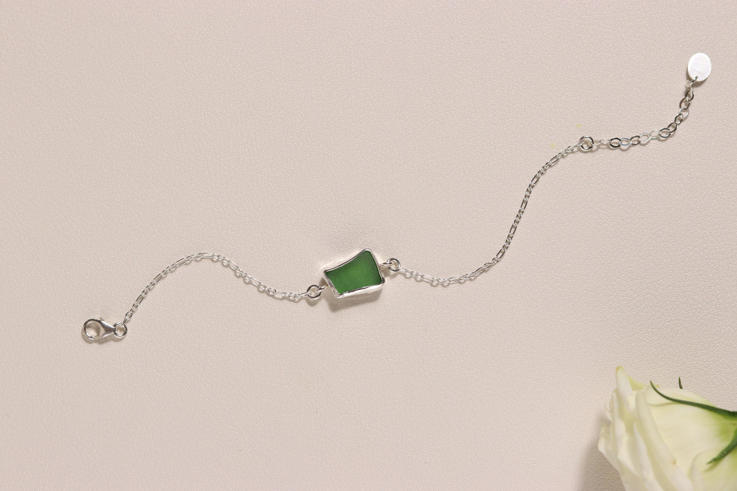 Green Sea Glass Bracelet