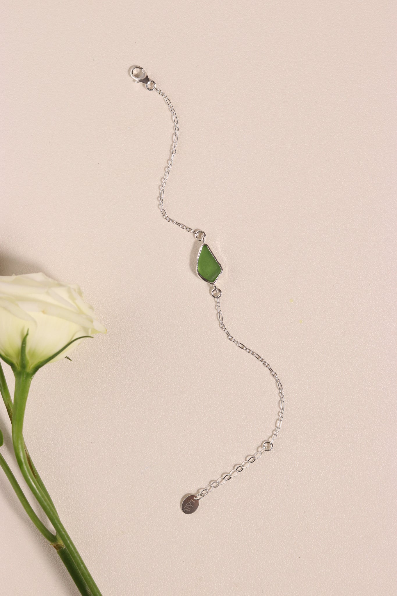 Green Sea Glass Bracelet