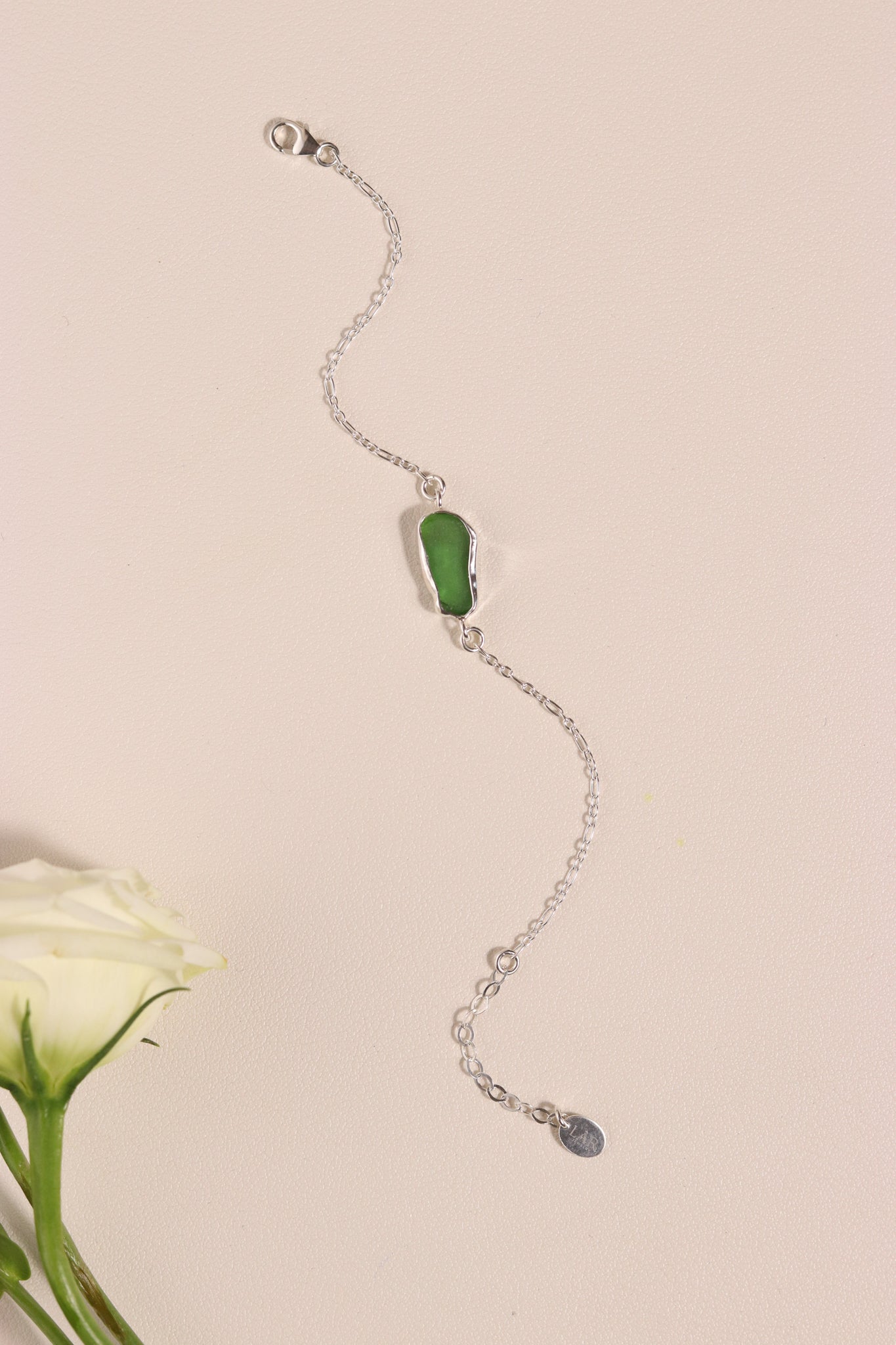 Green Sea Glass Bracelet