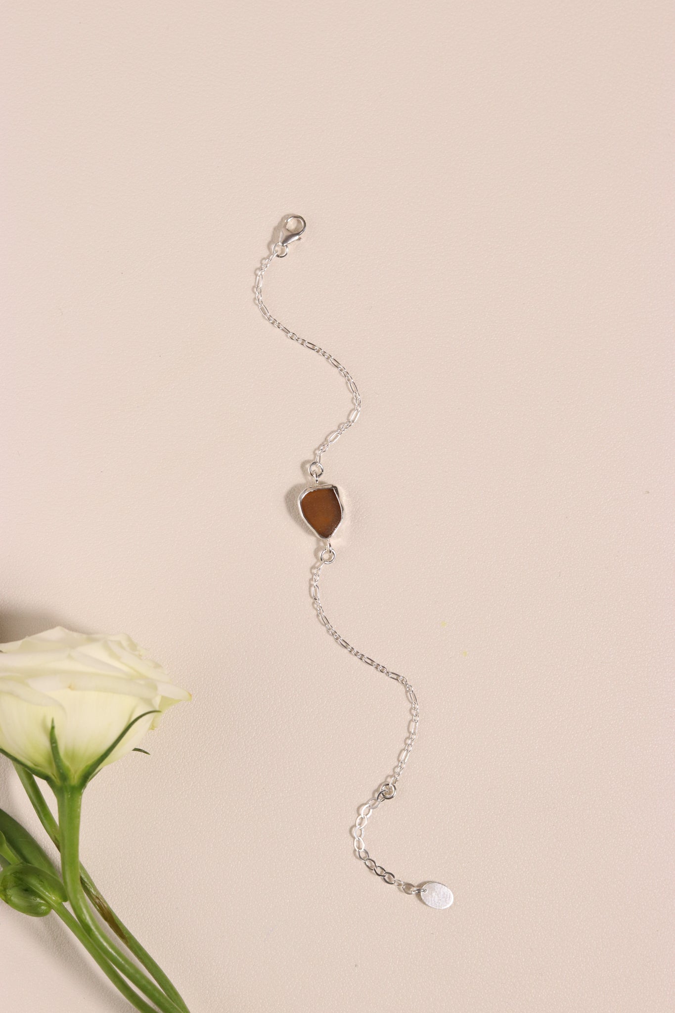 Brown Sea Glass Bracelet