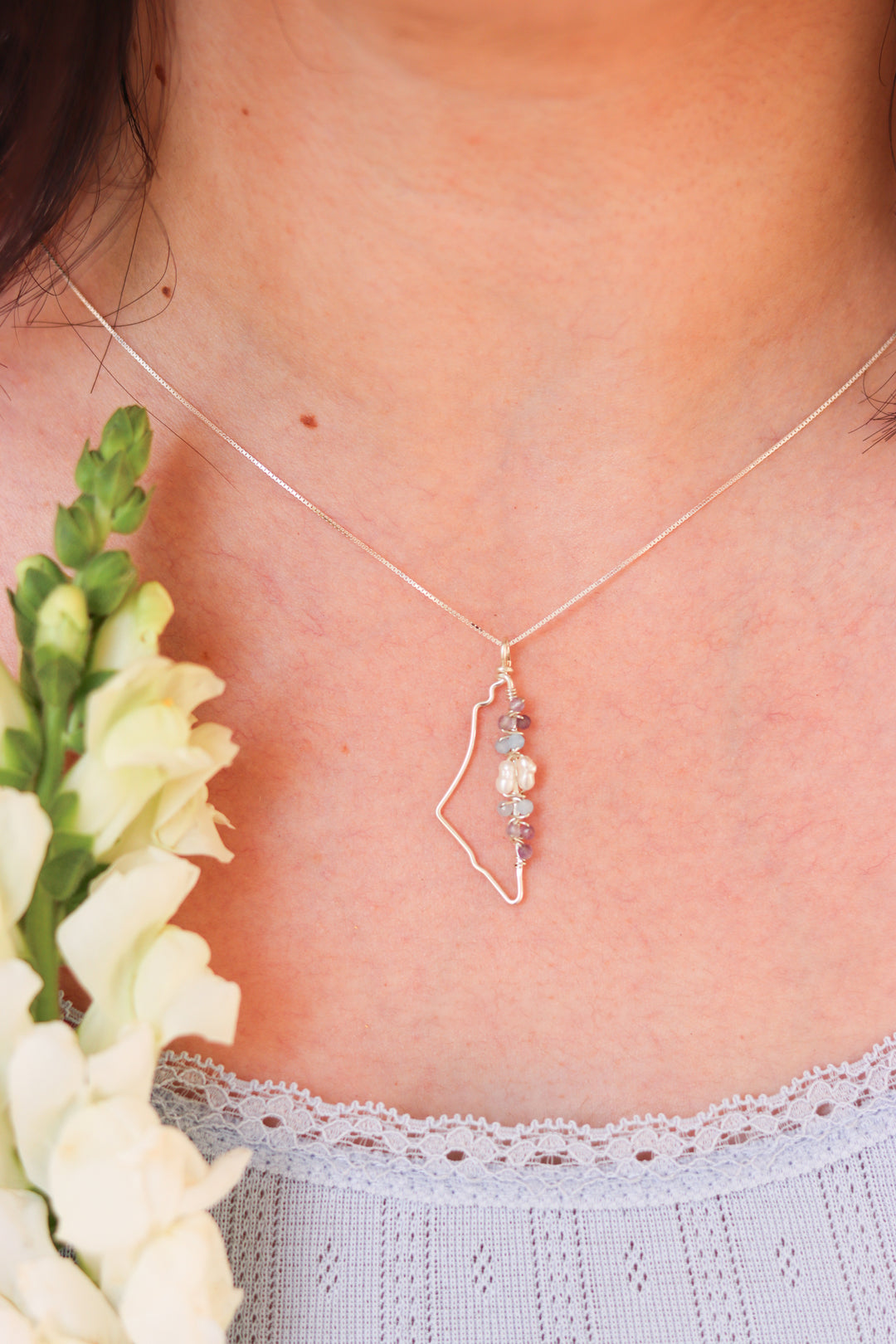 Lilac Map Necklace