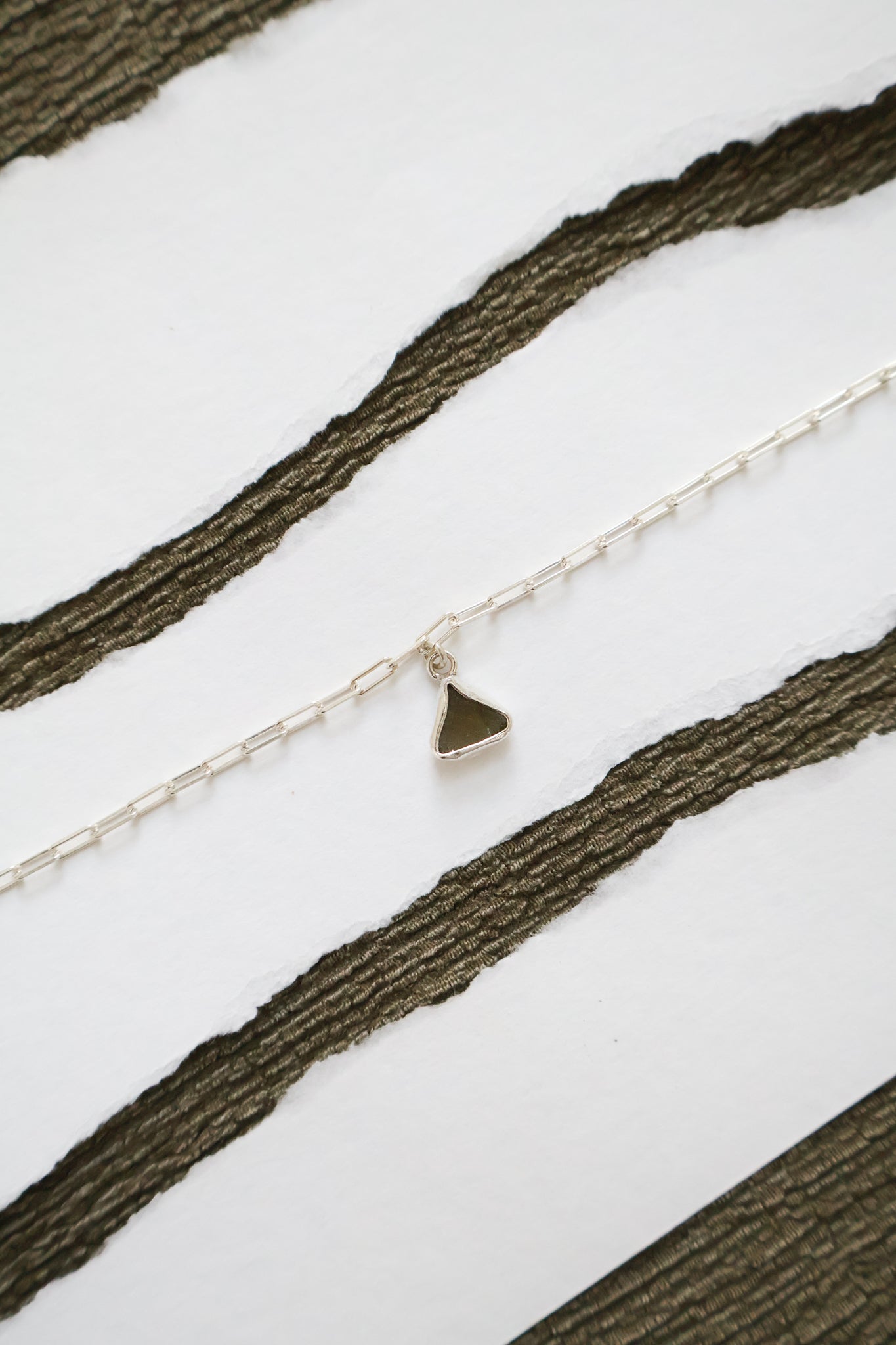 Olive Green Sea Glass Bracelet