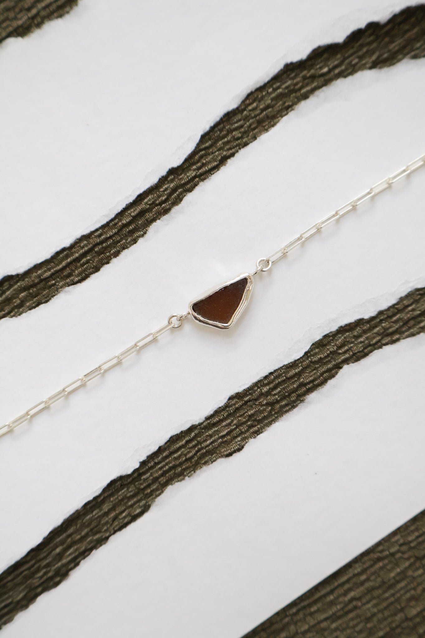 Brown Sea Glass Bracelet