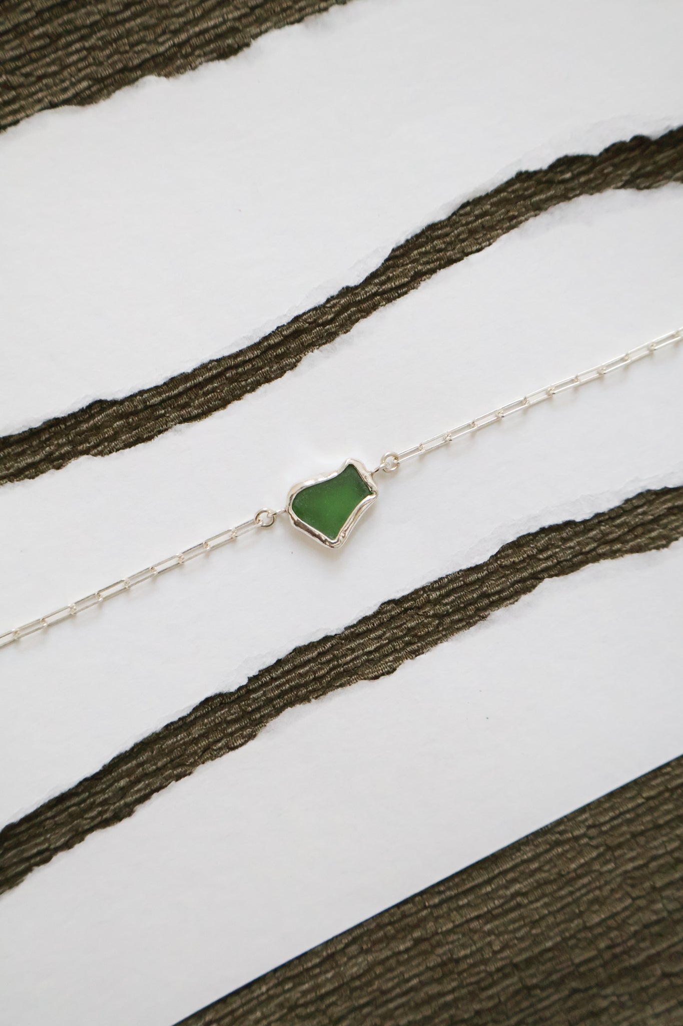 Green Sea Glass Bracelet