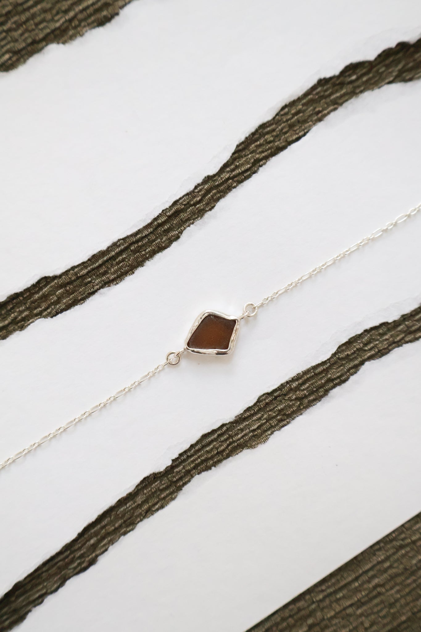 Brown Sea Glass Bracelet