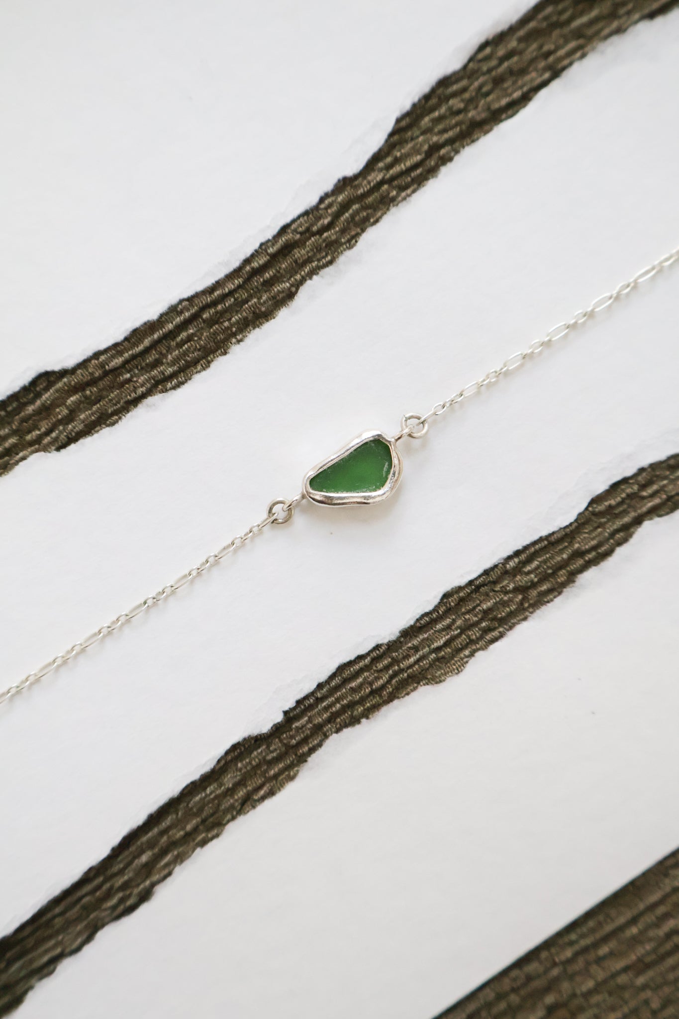 Green Sea Glass Bracelet