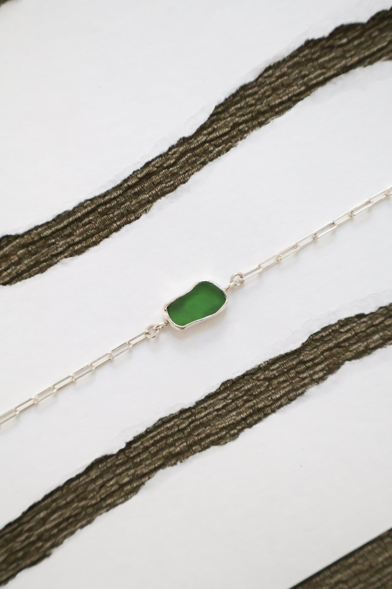 Green Sea Glass Bracelet