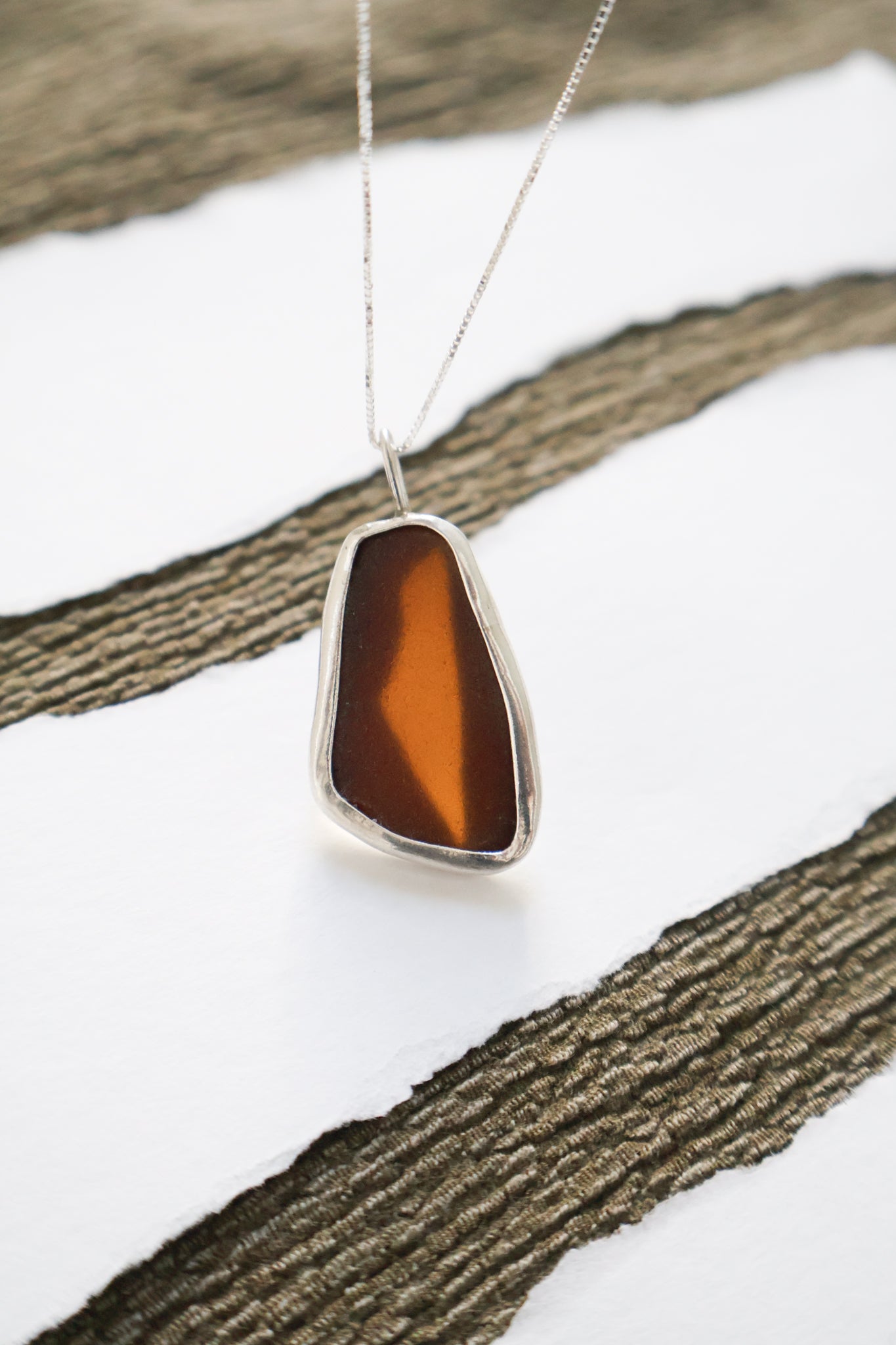 Palestine Brown Sea Glass Necklace