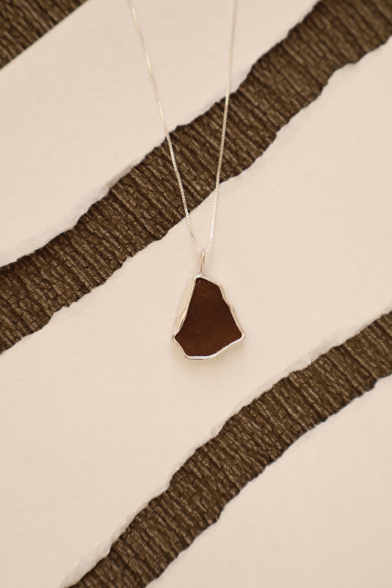 Brown Sea Glass Necklace