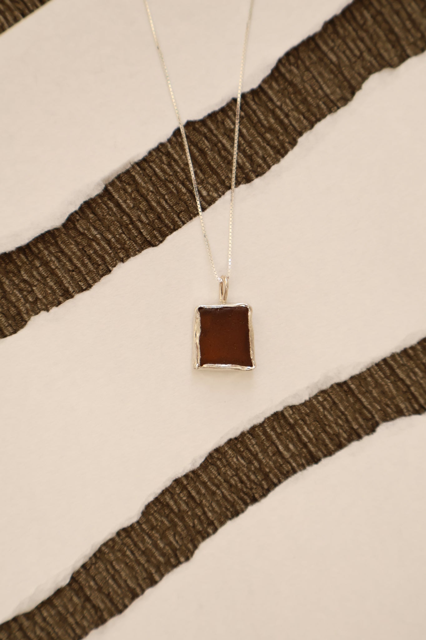 Brown Sea Glass Necklace