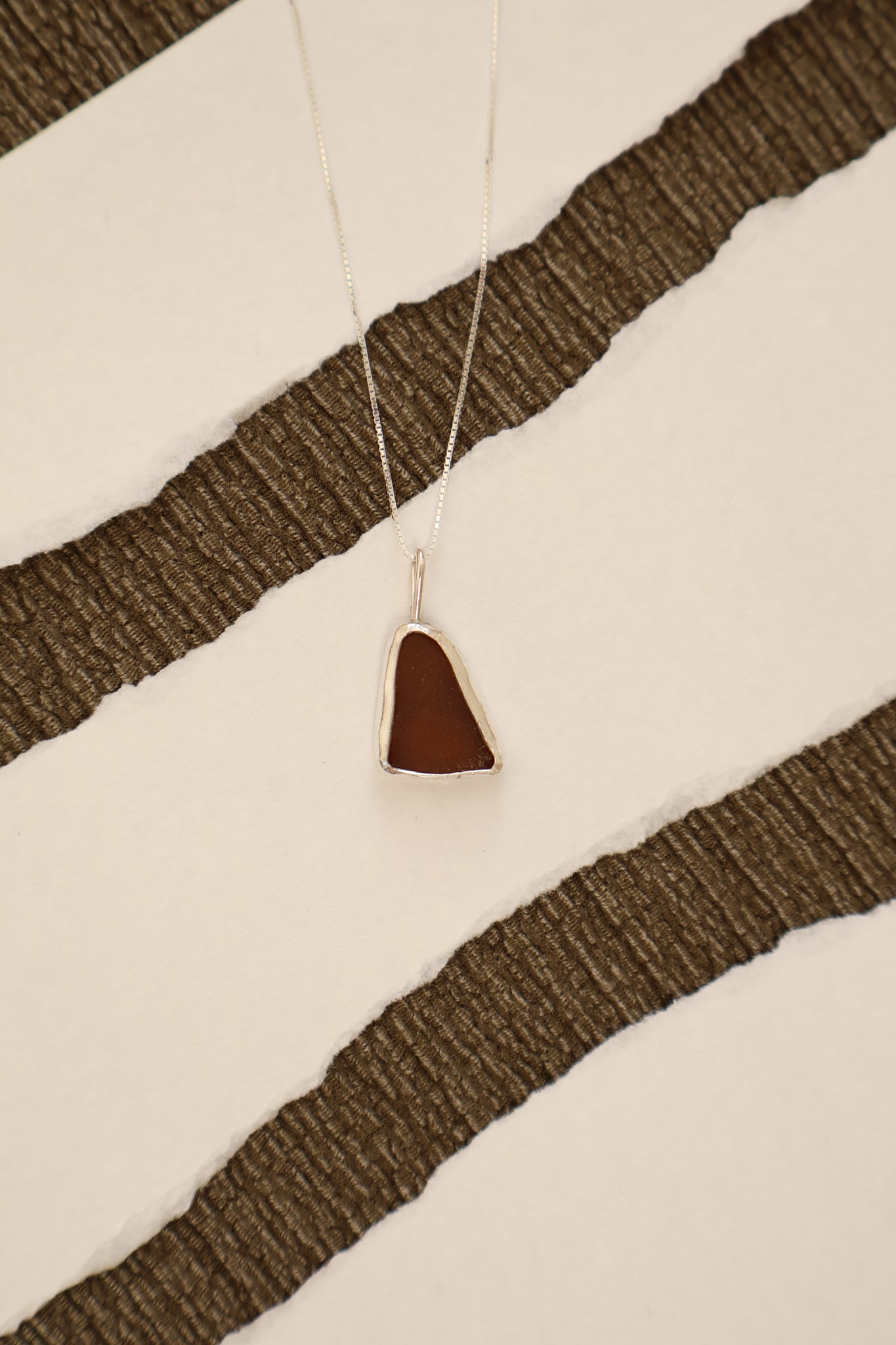 Brown Sea Glass Necklace