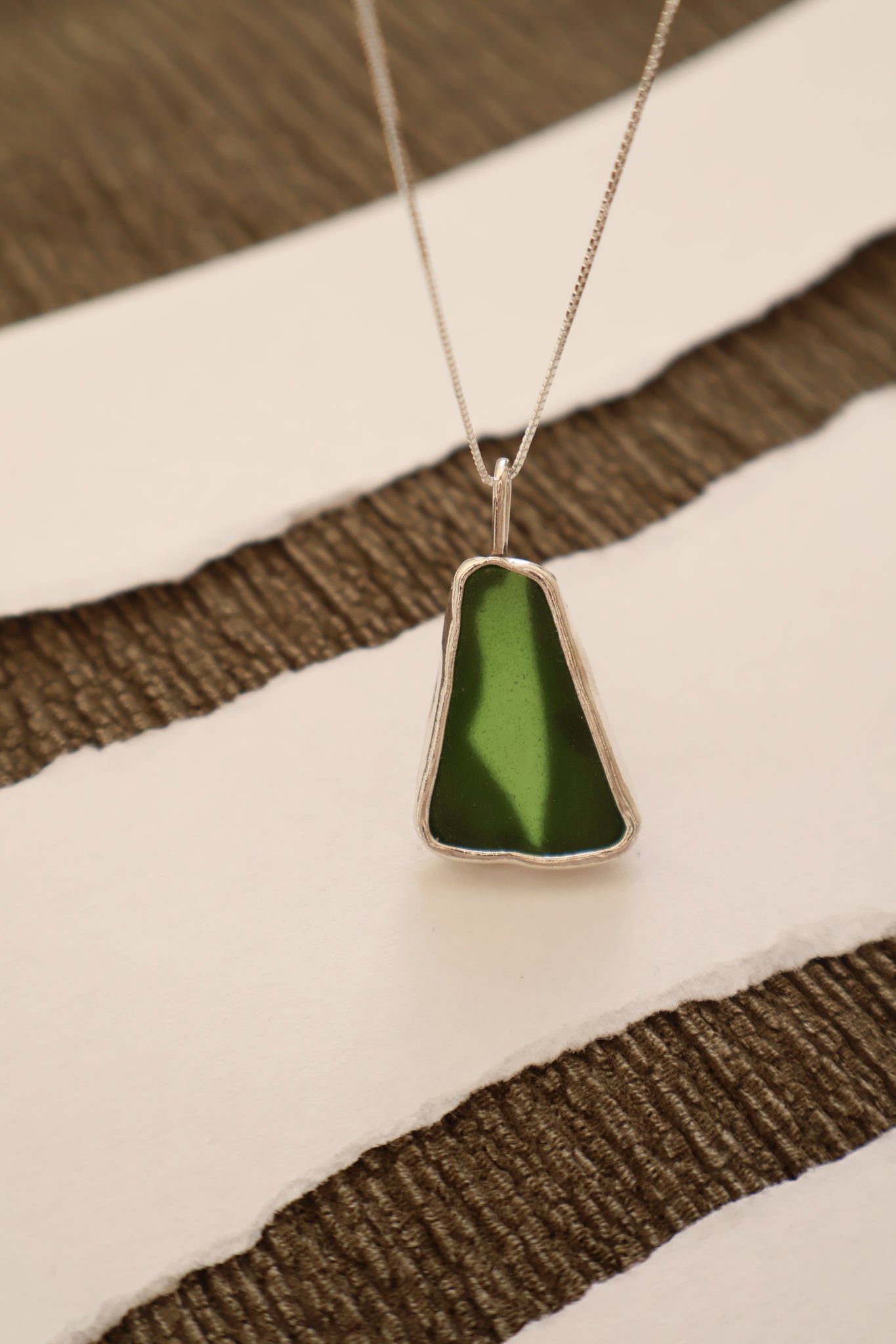 Palestine Green Sea Glass Necklace