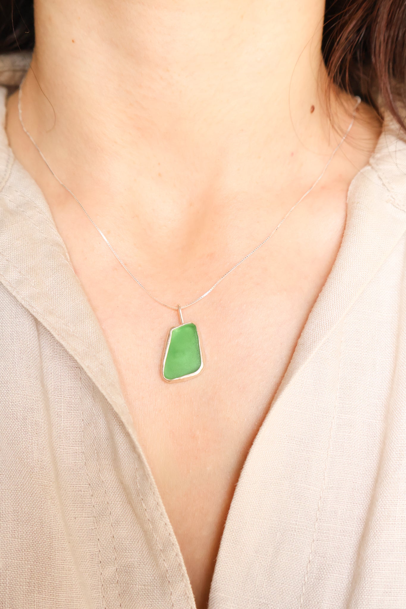 Green Sea Glass Necklace