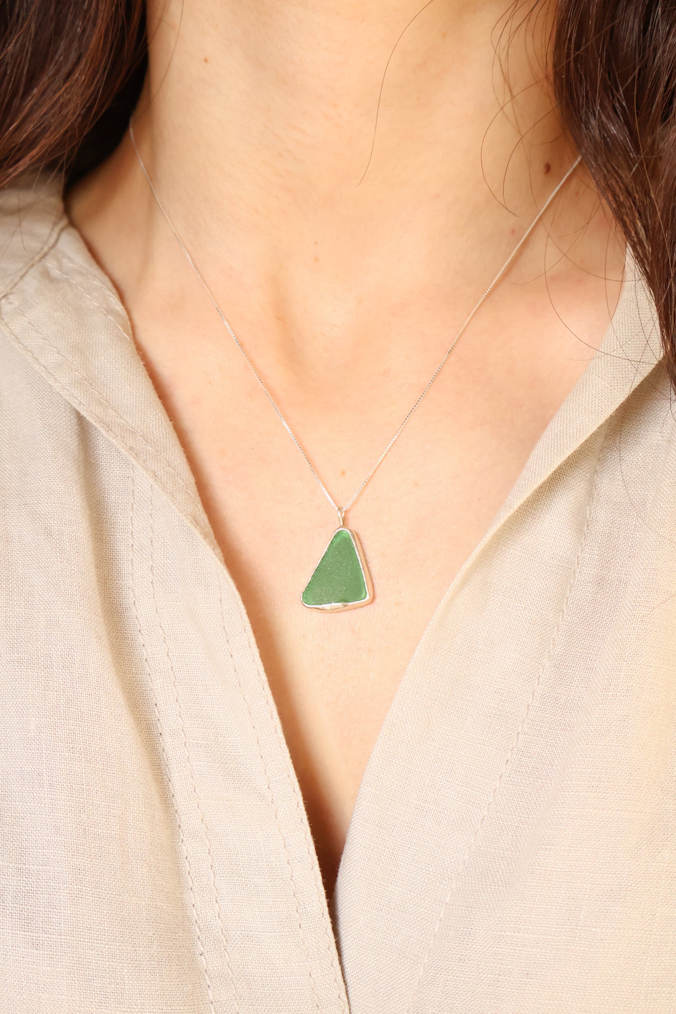 Green Sea Glass Necklace