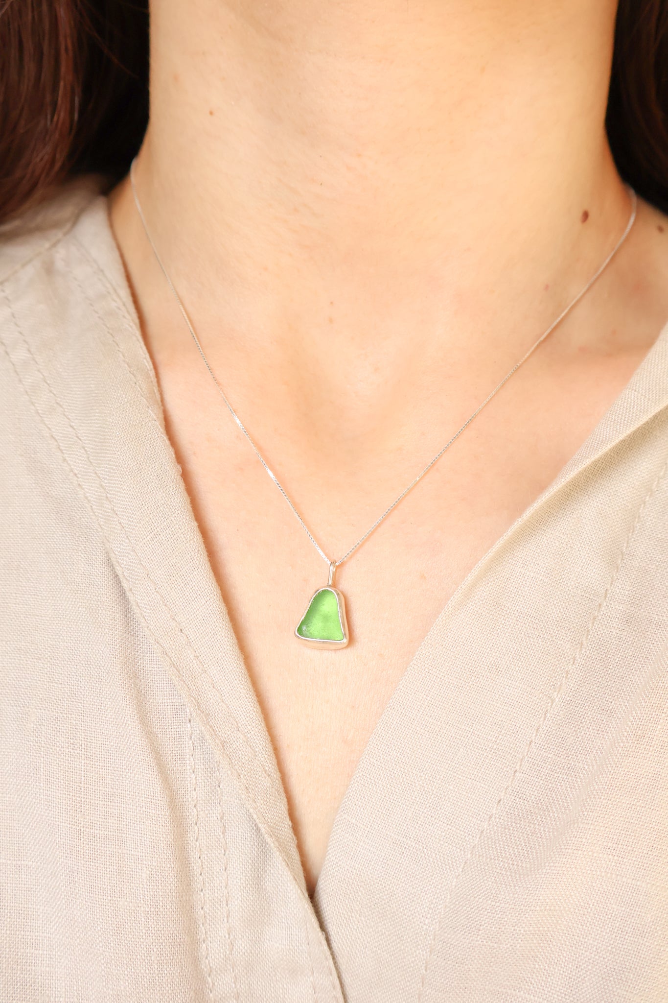 Green Sea Glass Necklace