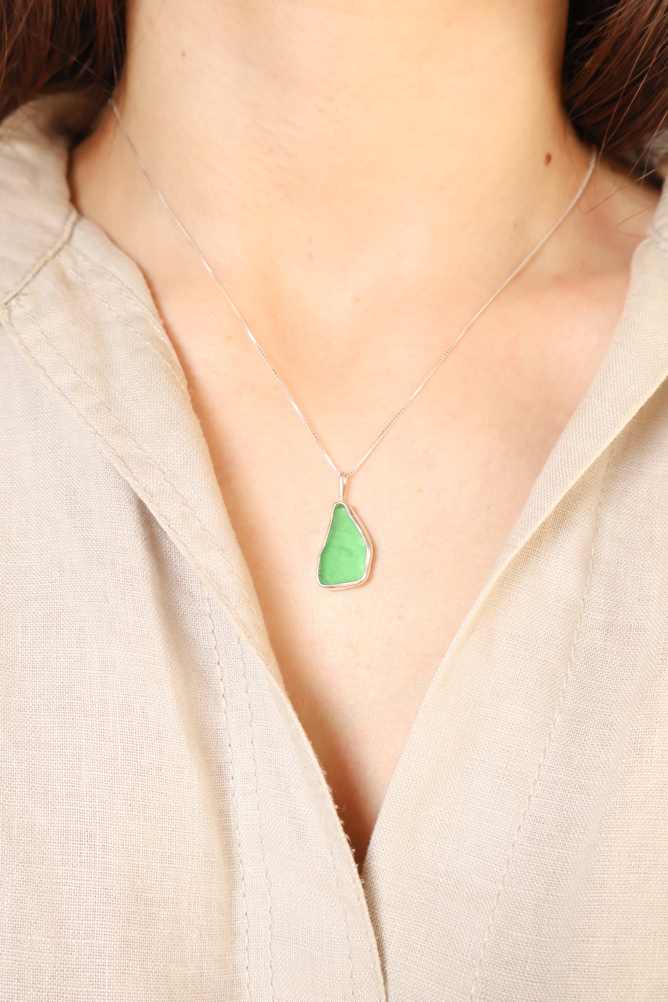 Green Sea Glass Necklace