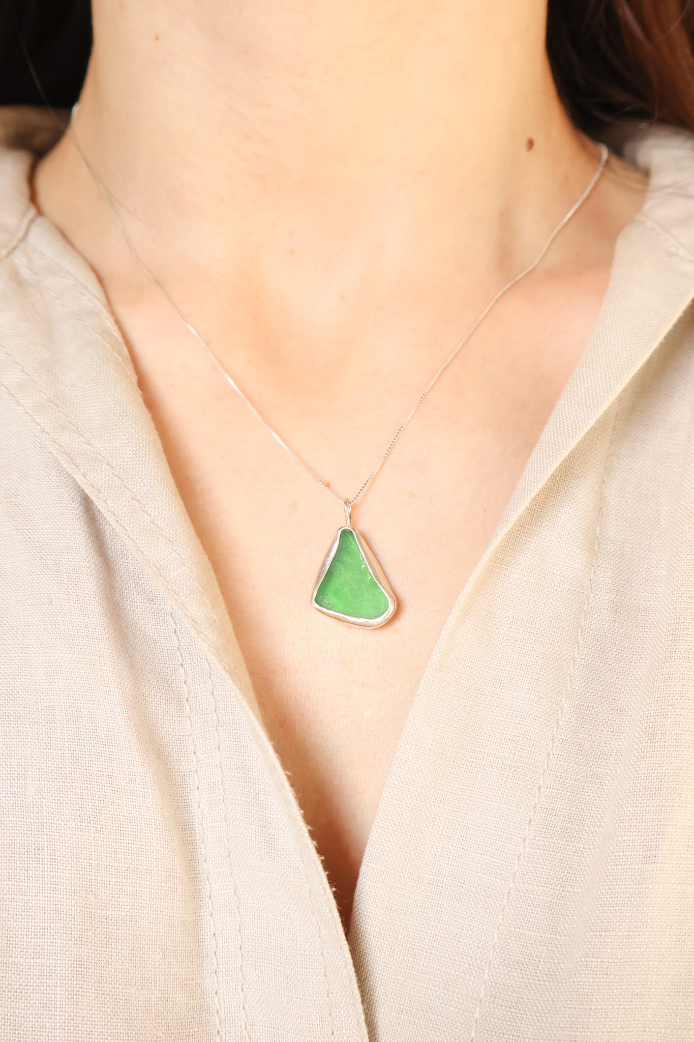 Green Sea Glass Necklace